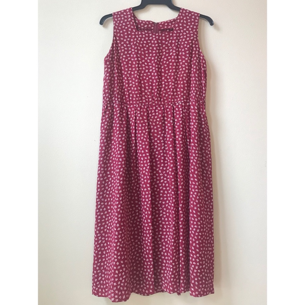 50s 60s red pattern summer dress from Japan